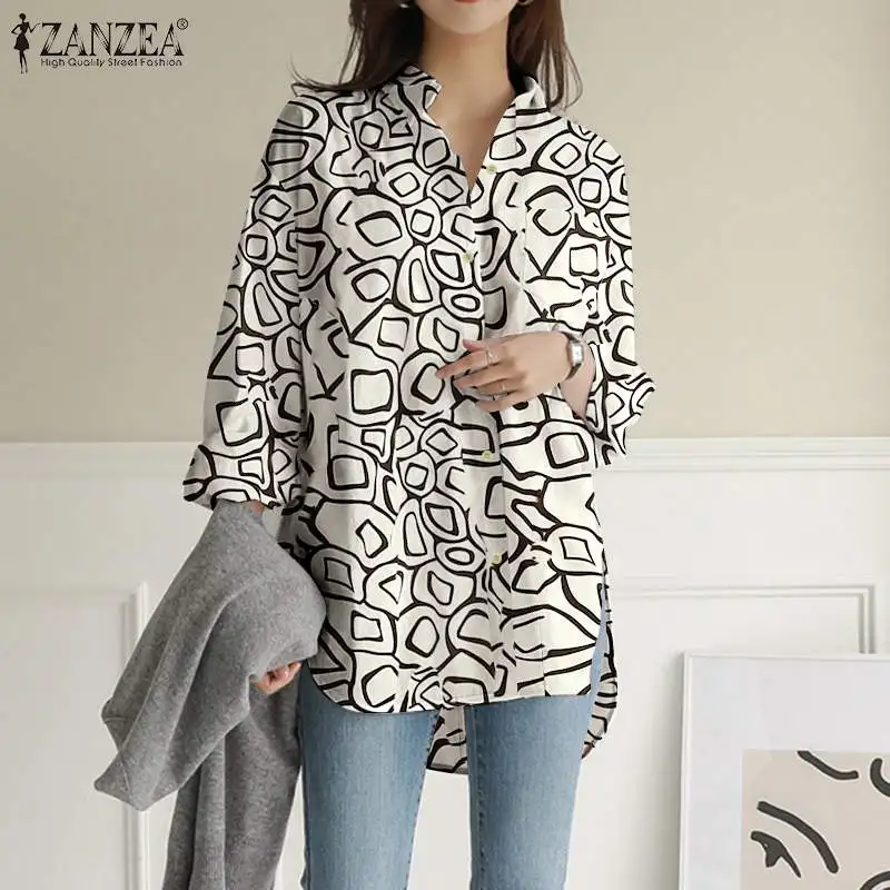 Модная Офисная Женская блузка ZANZEA с принтом, весна 2022, туника с длинным рукавом, топ, повседневные свободные блузы, блузки большого размера с...
Модная Офисная Женская блузка ZANZEA с принтом, весна 2022, туника с длинным рукавом, топ, повседневные свободные блузы, блузки большого размера с...