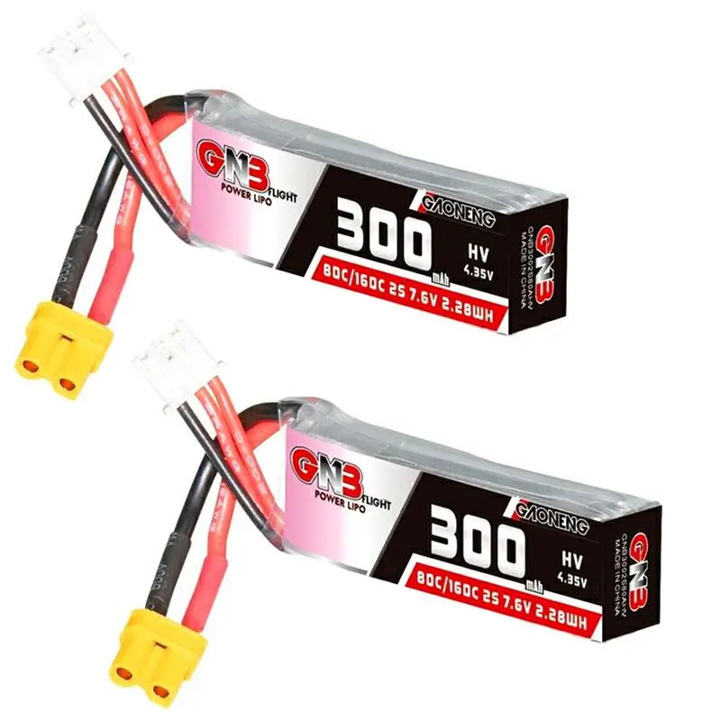 2 шт. GNB Gaoneng 2S 300 мАч 7,6 в HV 80C/160C Lipo аккумулятор XT30 разъем для Emax Tinyhawk S CBETA75X Beta75X 2S Tiny Whoop Drones
2 шт. GNB Gaoneng 2S 300 мАч 7,6 в HV 80C/160C Lipo аккумулятор XT30 разъем для Emax Tinyhawk S CBETA75X Beta75X 2S Tiny Whoop Drones
