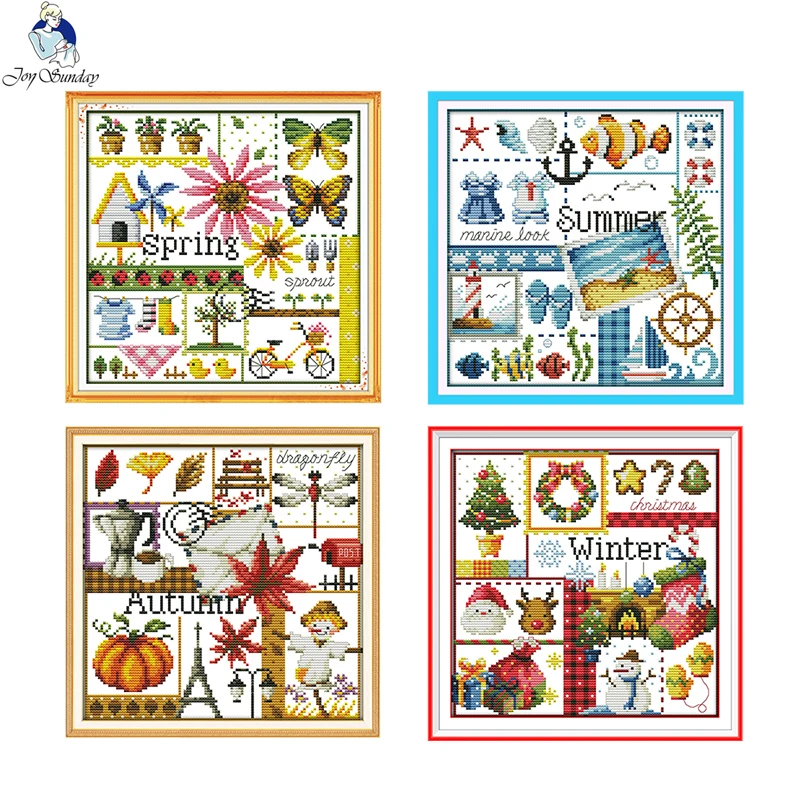 Cartoon four seasons pattern counted and stamped cross stitch kit 14ct 11ct Chinese cross stitch embroidery set DIY needlework
Cartoon four seasons pattern counted and stamped cross stitch kit 14ct 11ct Chinese cross stitch embroidery set DIY needlework
