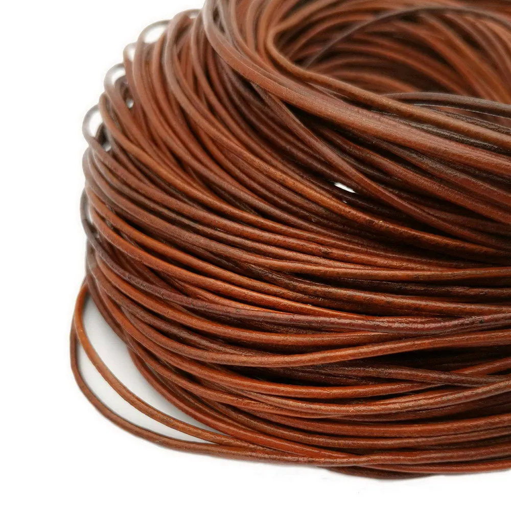 5 Yards 2mm Round Genuine Cow Hide Distressed Brown Leather Strands, 2mm Real Leather Cord for DIY Bracelet Jewelry
5 Yards 2mm Round Genuine Cow Hide Distressed Brown Leather Strands, 2mm Real Leather Cord for DIY Bracelet Jewelry