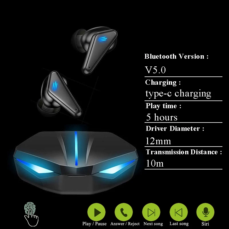 TWS Wireless Bluetooth Gaming Headset Mini Stereo Low Latency In-Ear Sports Waterproof with 3 Microphones for Phone
TWS Wireless Bluetooth Gaming Headset Mini Stereo Low Latency In-Ear Sports Waterproof with 3 Microphones for Phone