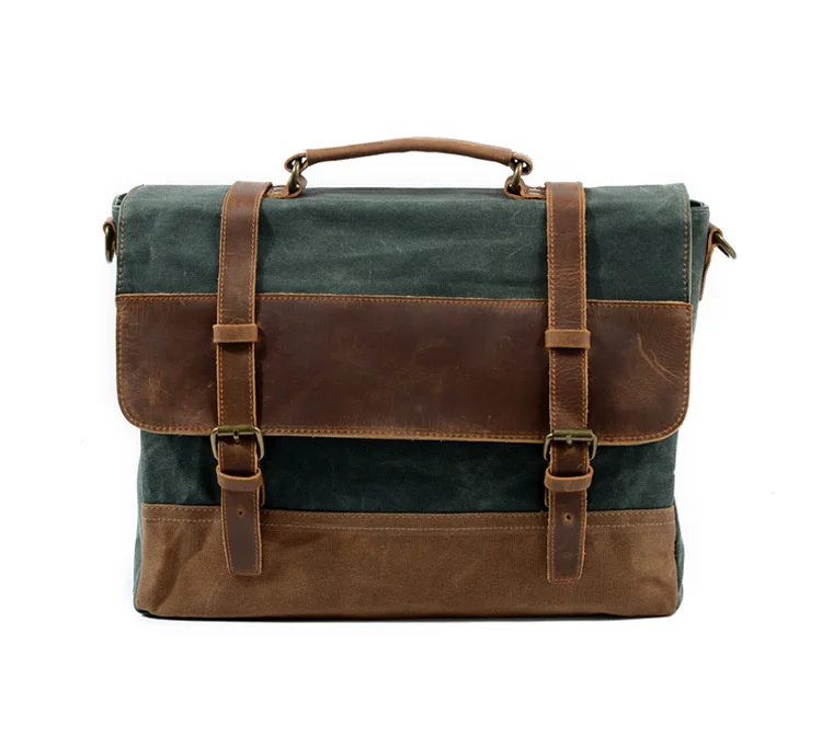 2020 new waterproof oil wax canvas with leather briefcase retro business men's bag shoulder messenger portable Patchwork bag
2020 new waterproof oil wax canvas with leather briefcase retro business men's bag shoulder messenger portable Patchwork bag