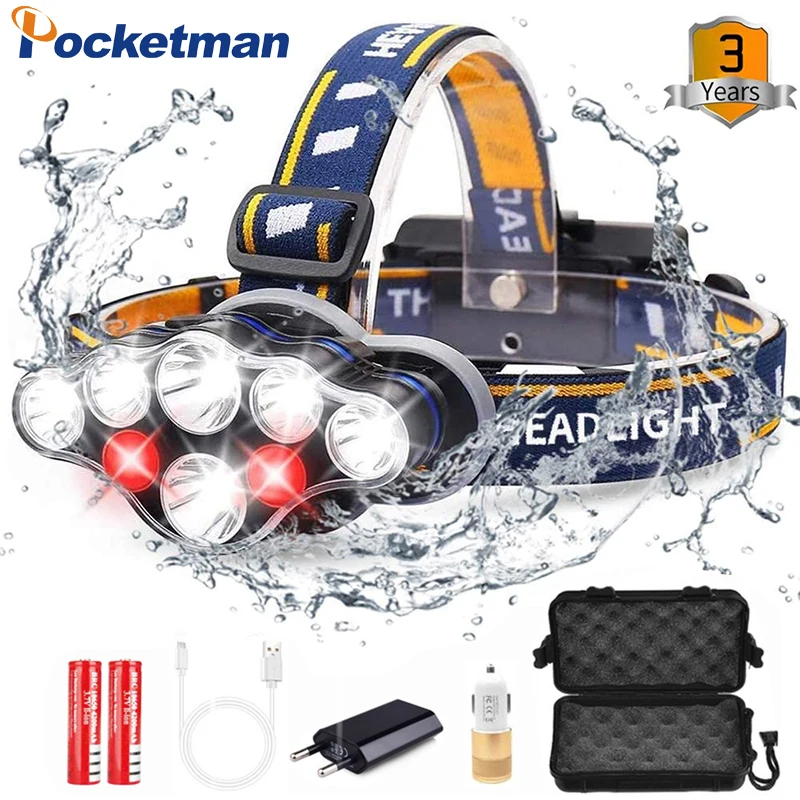 Powerful Headlight USB Rechargeable Head Light 7 LED Headlight Head Lamp Head Torch Head Flashlight Lantern Waterproof
Powerful Headlight USB Rechargeable Head Light 7 LED Headlight Head Lamp Head Torch Head Flashlight Lantern Waterproof