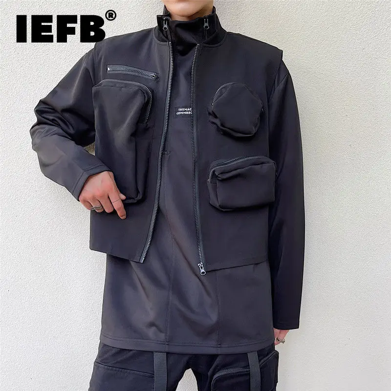 Новинка модная мужская одежда IEFB функциональный стильный жилет без рукавов с