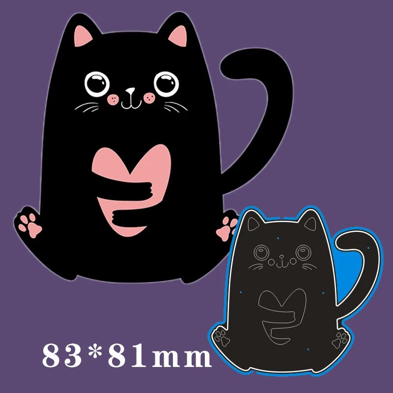 Metal Cutting Dies Cat With Heart For Card DIY Scrapbooking stencil Paper Craft Album template Dies 83*81mm
Metal Cutting Dies Cat With Heart For Card DIY Scrapbooking stencil Paper Craft Album template Dies 83*81mm