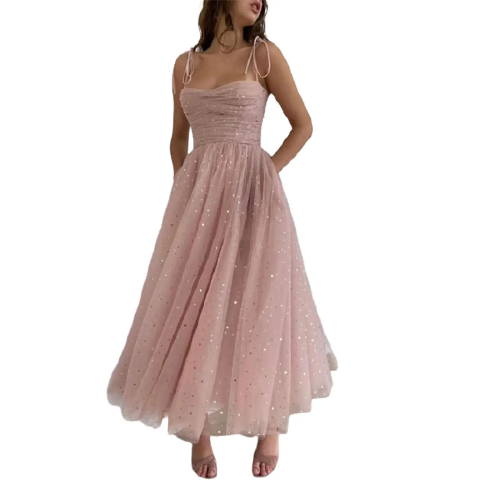 Ladies Dress Sexy Slim Sleeveless Sling Tube Top Mesh Sequin Stitching Graduations Robes De Cocktail Robe De Soire De Mariage
Ladies Dress Sexy Slim Sleeveless Sling Tube Top Mesh Sequin Stitching Graduations Robes De Cocktail Robe De Soire De Mariage