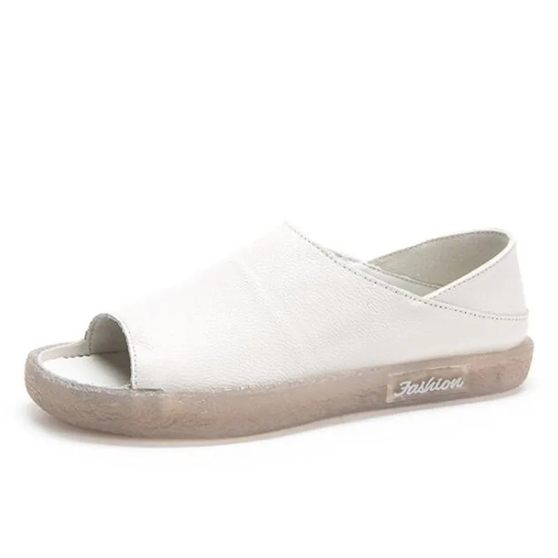 Top Cowhide Leather Sandals Fish Mouth Soft Bottom Flat Sandals Summer Casual Sandals Soft Comfort Fashion Popular Women Sandals
Top Cowhide Leather Sandals Fish Mouth Soft Bottom Flat Sandals Summer Casual Sandals Soft Comfort Fashion Popular Women Sandals