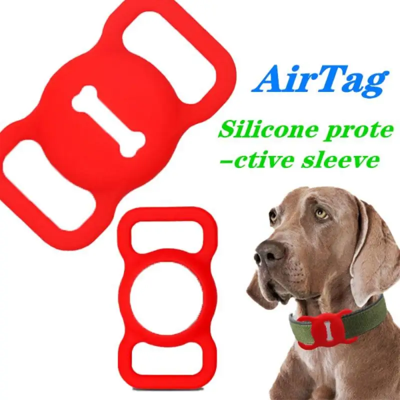 Фото Силиконовый защитный чехол для домашних животных Apple airtag GPS Finder Dog Cat Collar Loop For Locator