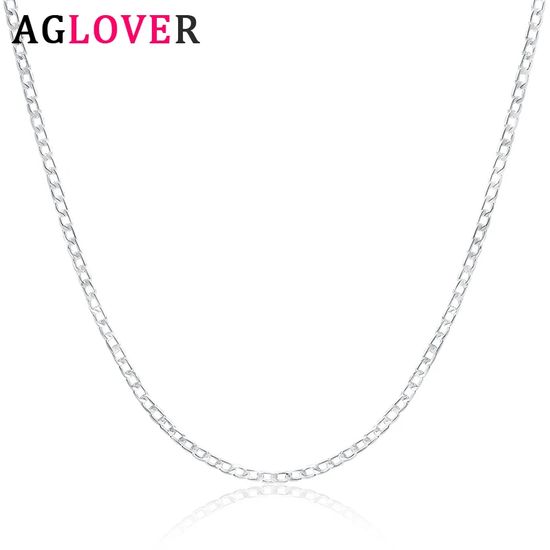 AGLOVER New 925 sterling silver 16/18/20/22/24/26/28/30 inches 4MM Side Chain Necklace For Women Men Fashion Wedding Jewelry
AGLOVER New 925 sterling silver 16/18/20/22/24/26/28/30 inches 4MM Side Chain Necklace For Women Men Fashion Wedding Jewelry