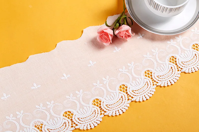 5 Yards/code Cotton Cloth Embroidery Lace Handmade DIY Clothing Home Textile Accessories Width 16 Cm 
5 Yards/code Cotton Cloth Embroidery Lace Handmade DIY Clothing Home Textile Accessories Width 16 Cm