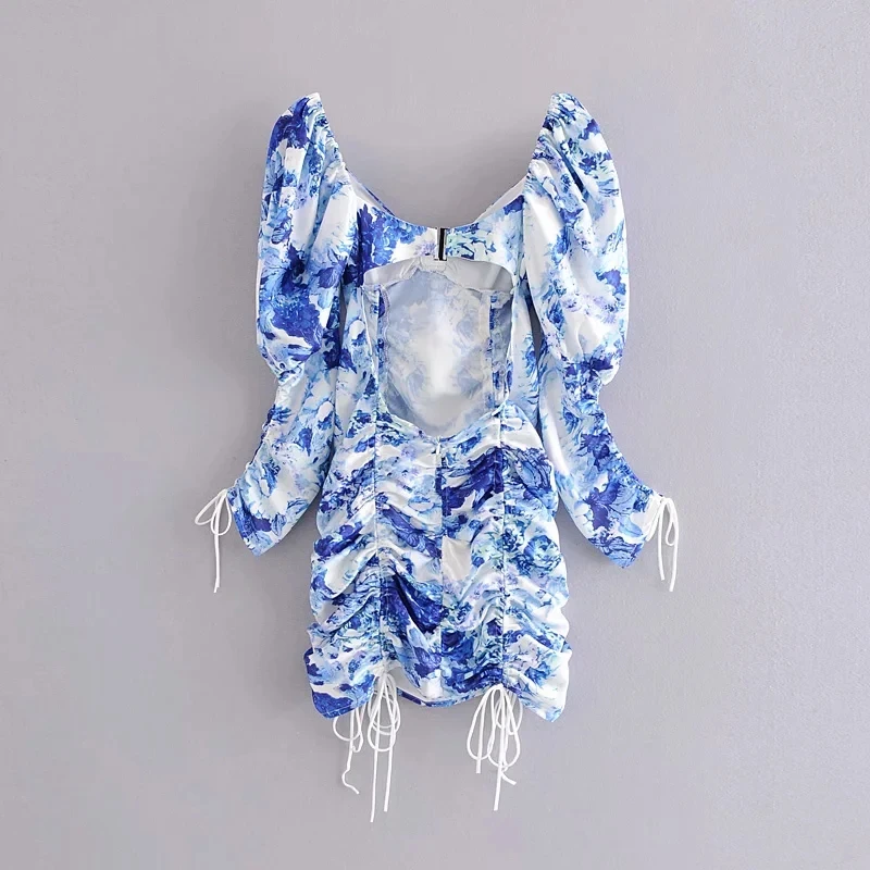 Vintage Chic Contrast Colors Ruched Drawstrings Slim Mini Dress 2020 Women Fashion Sexy Backless Square Collar Bodycon Dresses
Vintage Chic Contrast Colors Ruched Drawstrings Slim Mini Dress 2020 Women Fashion Sexy Backless Square Collar Bodycon Dresses