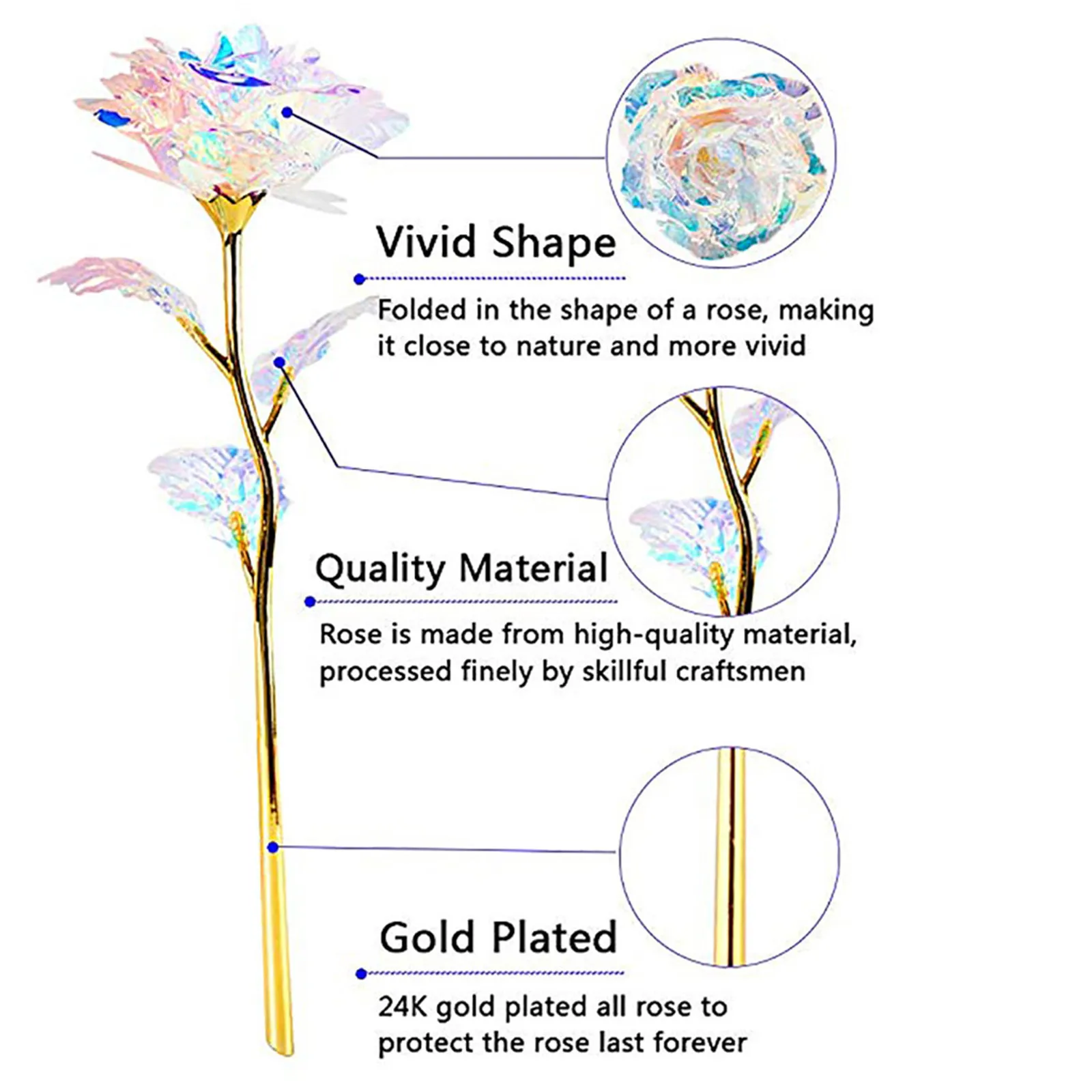 5PC Decoration simulation rose festival gift home wedding decora Colorful Reflective Roses A Unique Gift for Girls and mother
5PC Decoration simulation rose festival gift home wedding decora Colorful Reflective Roses A Unique Gift for Girls and mother