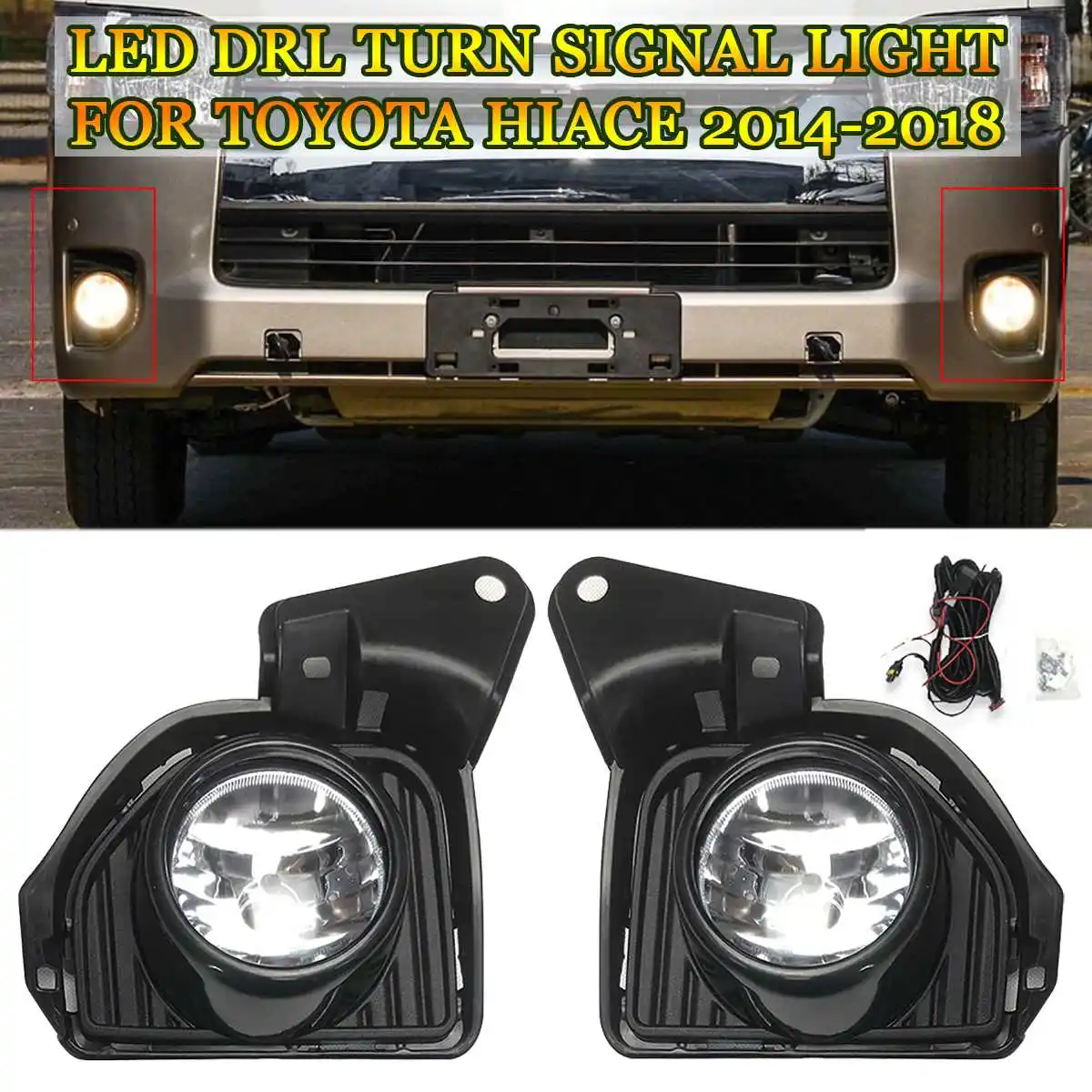2PCS Car LED DRL Daytime Running Lights Fog Lamps For Toyota Hiace 2014 2015 2016 2018 Fog Light Lighting Car Accessories
2PCS Car LED DRL Daytime Running Lights Fog Lamps For Toyota Hiace 2014 2015 2016 2018 Fog Light Lighting Car Accessories