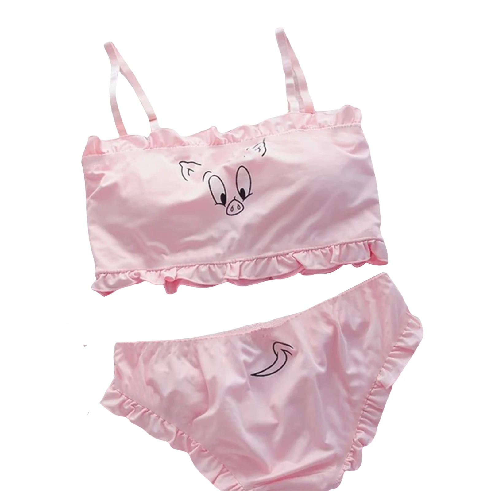 2 Pcs Women Sexy Lingerie Set, Female Underwear Adults Cute Pig Face Print Spaghetti Strap Ruffled Bra Bow Pattern Panties
2 Pcs Women Sexy Lingerie Set, Female Underwear Adults Cute Pig Face Print Spaghetti Strap Ruffled Bra Bow Pattern Panties