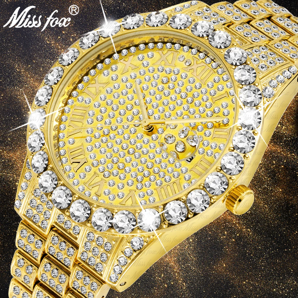 MISSFOX мужские часы 2019 топ продаж роскошные брендовые золотые мужские модные часы мужские часы браслет с большим бриллиантом Relogio masculino
MISSFOX мужские часы 2019 топ продаж роскошные брендовые золотые мужские модные часы мужские часы браслет с большим бриллиантом Relogio masculino