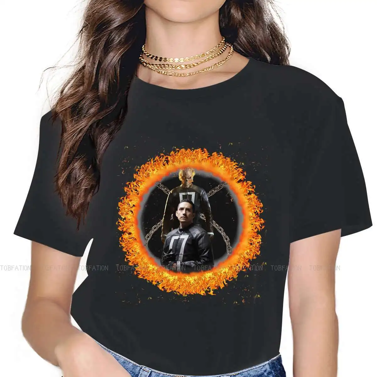 

Robbie Reyes Relaxed Fit Graphic TShirt Ghost Rider Johnny Blaze Mephistopheles Blackheart Caretaker Tops 5XL T Shirt Female