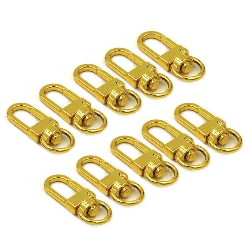 10pcs Metal Bag Buckle Handbag Strap Chain Clasps Lobster Swivel Snap Hook 517D