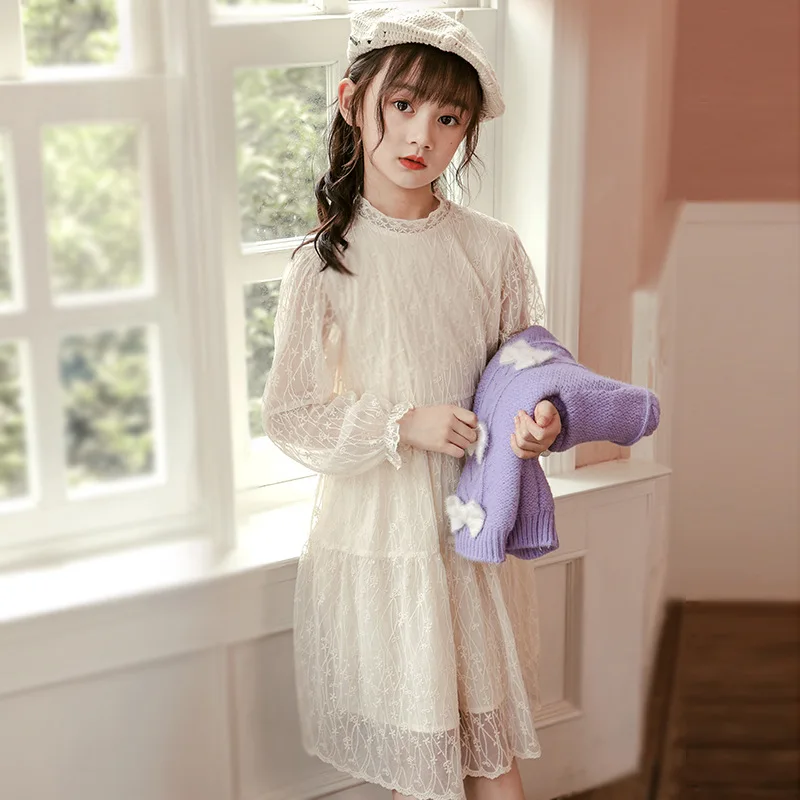 2021 Girl Dress Elegant Autumn White Hollow Lace Kids Dresses for Girls Long Sleeve Princess Dress Children Clothing 6-16 Years
2021 Girl Dress Elegant Autumn White Hollow Lace Kids Dresses for Girls Long Sleeve Princess Dress Children Clothing 6-16 Years