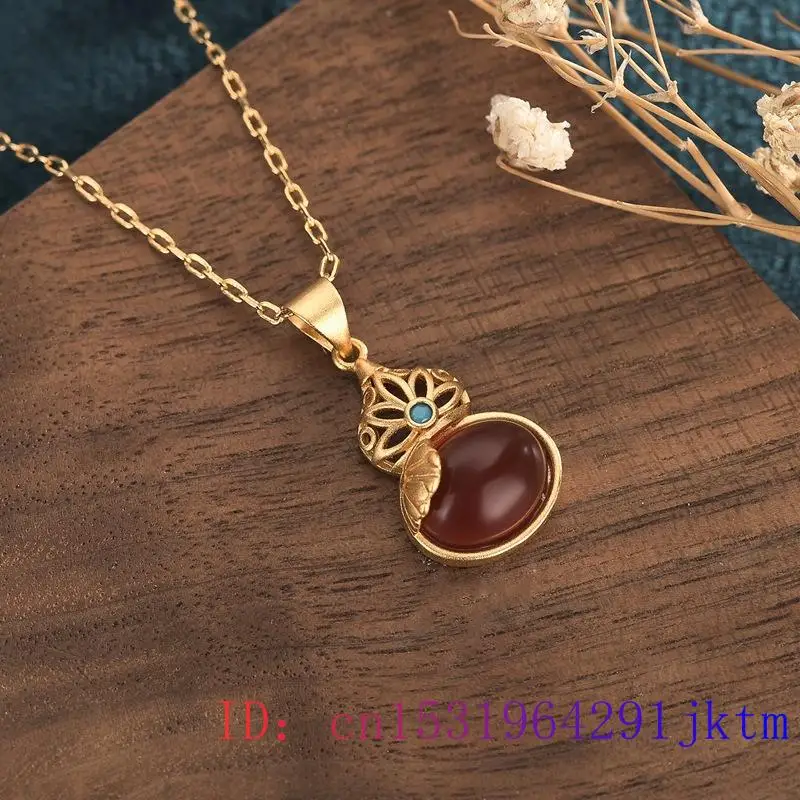 Red Jade Gourd Pendant Natural 925 Silver Jewelry Zircon Amulet Chinese Chalcedony Gemstone Gifts Charm Necklace Women Fashion
Red Jade Gourd Pendant Natural 925 Silver Jewelry Zircon Amulet Chinese Chalcedony Gemstone Gifts Charm Necklace Women Fashion