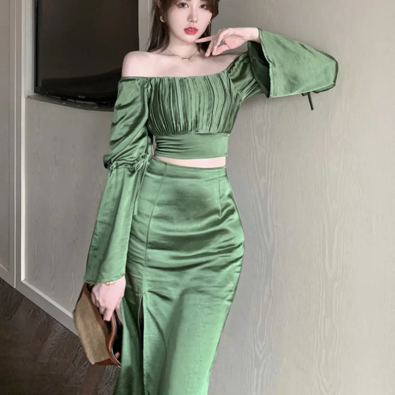 2 Piece Set Women Vacation Outfits Sexy Cropped Blouse Shirts + High Split Long Skirts Sets All Matching Crop Top Skirt Suits
2 Piece Set Women Vacation Outfits Sexy Cropped Blouse Shirts + High Split Long Skirts Sets All Matching Crop Top Skirt Suits