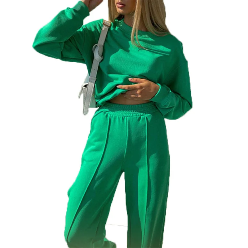 2021 Casual Solid Tracksuit Loose Long Sleeve Pullover Sweatshirt And Elastic Wide Leg Pant Two Pieces Set Fashion Female Suits
2021 Casual Solid Tracksuit Loose Long Sleeve Pullover Sweatshirt And Elastic Wide Leg Pant Two Pieces Set Fashion Female Suits