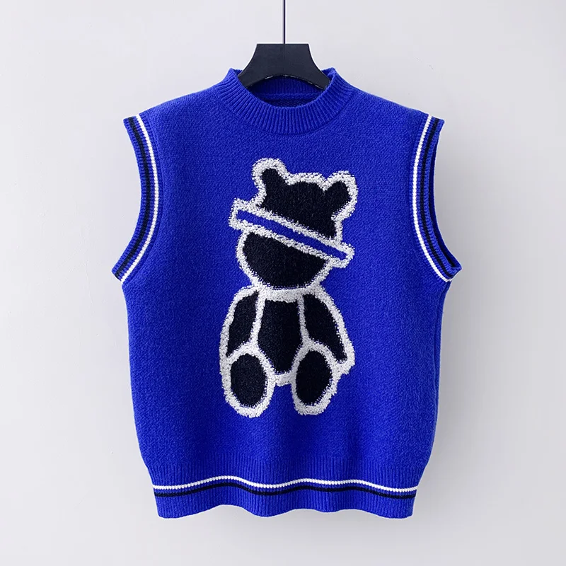 2021 New Spring Autumn All-Match Bear Student Knitted Vest Loose Slimming Fashionable Female Sweater Vest
2021 New Spring Autumn All-Match Bear Student Knitted Vest Loose Slimming Fashionable Female Sweater Vest