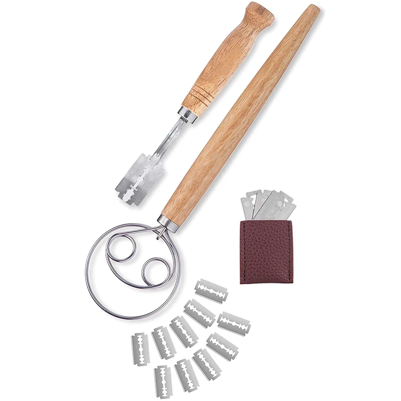 Bread Lame and Danish Whisk Set - Premium Pack Stainless Steel Bread Scoring Tool with Leather Protective Cover 10 Replaceable R
Bread Lame and Danish Whisk Set - Premium Pack Stainless Steel Bread Scoring Tool with Leather Protective Cover 10 Replaceable R