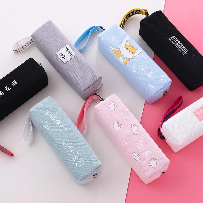 Cute canvas pencil case high capacity pencil case cute text streamer pencil case girl gift school supplies Korea stationery
Cute canvas pencil case high capacity pencil case cute text streamer pencil case girl gift school supplies Korea stationery