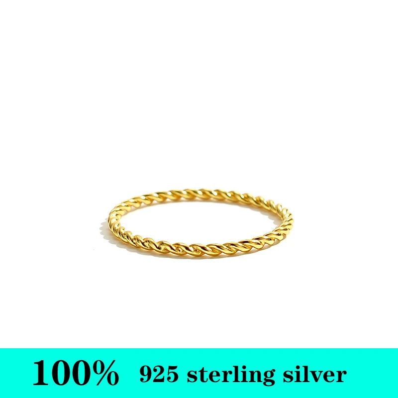 925 sterling silver 1.2mm twist fine ring 18K gold color can be adjusted party woman ring high quality jewelry gift
925 sterling silver 1.2mm twist fine ring 18K gold color can be adjusted party woman ring high quality jewelry gift