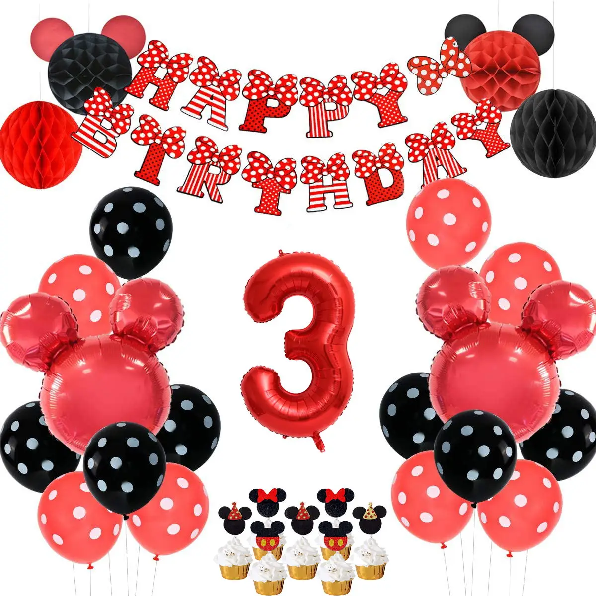 Minnie Mouse 1-9st Birthday Party Decorations Balloons Cake Topper Honeycomb Balls for Girls Baby Shower Party Decor Supplies
Minnie Mouse 1-9st Birthday Party Decorations Balloons Cake Topper Honeycomb Balls for Girls Baby Shower Party Decor Supplies