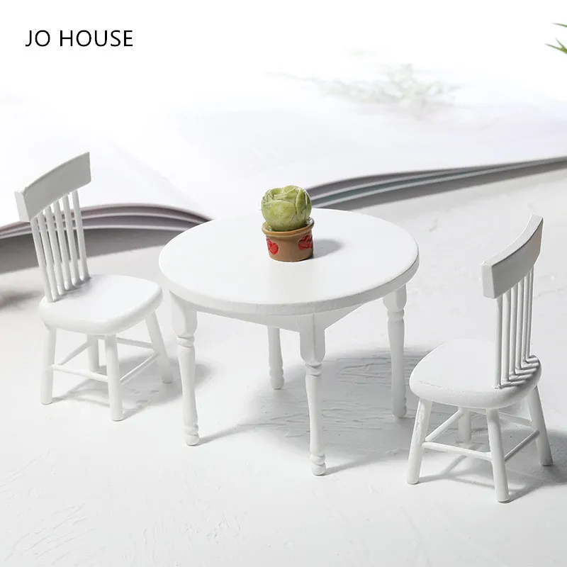 JO HOUSE Wood Miniature Round Dinner Table For 1:12 Dollhouse Kitchen Accessories White Simulation Table Chair
JO HOUSE Wood Miniature Round Dinner Table For 1:12 Dollhouse Kitchen Accessories White Simulation Table Chair