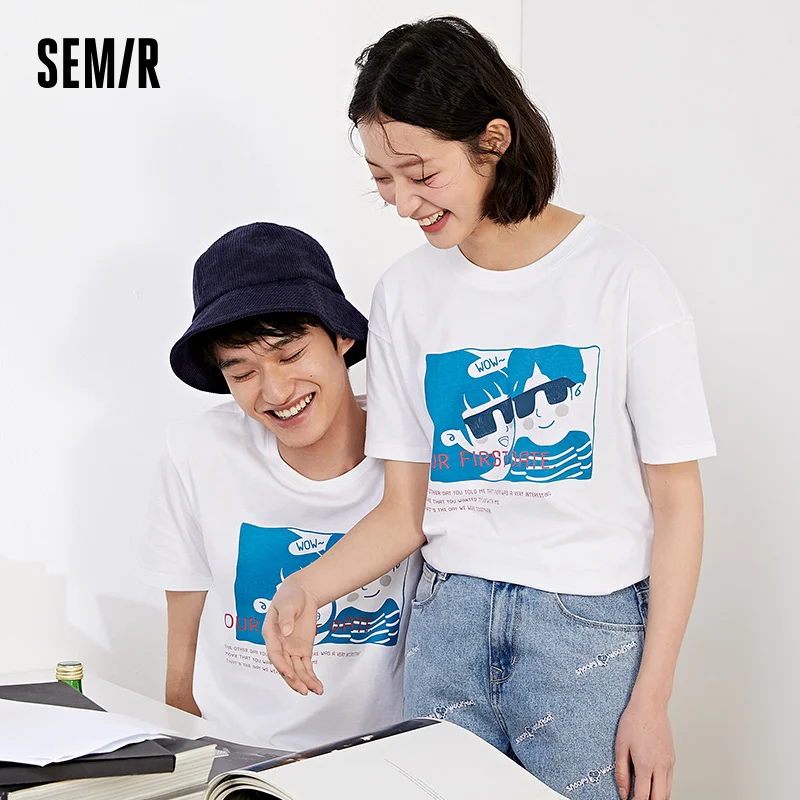 Футболка SEMIR женская с коротким рукавом, чистый хлопок, дышащий топ в Корейском стиле с контрастным принтом, лето 2021
Футболка SEMIR женская с коротким рукавом, чистый хлопок, дышащий топ в Корейском стиле с контрастным принтом, лето 2021