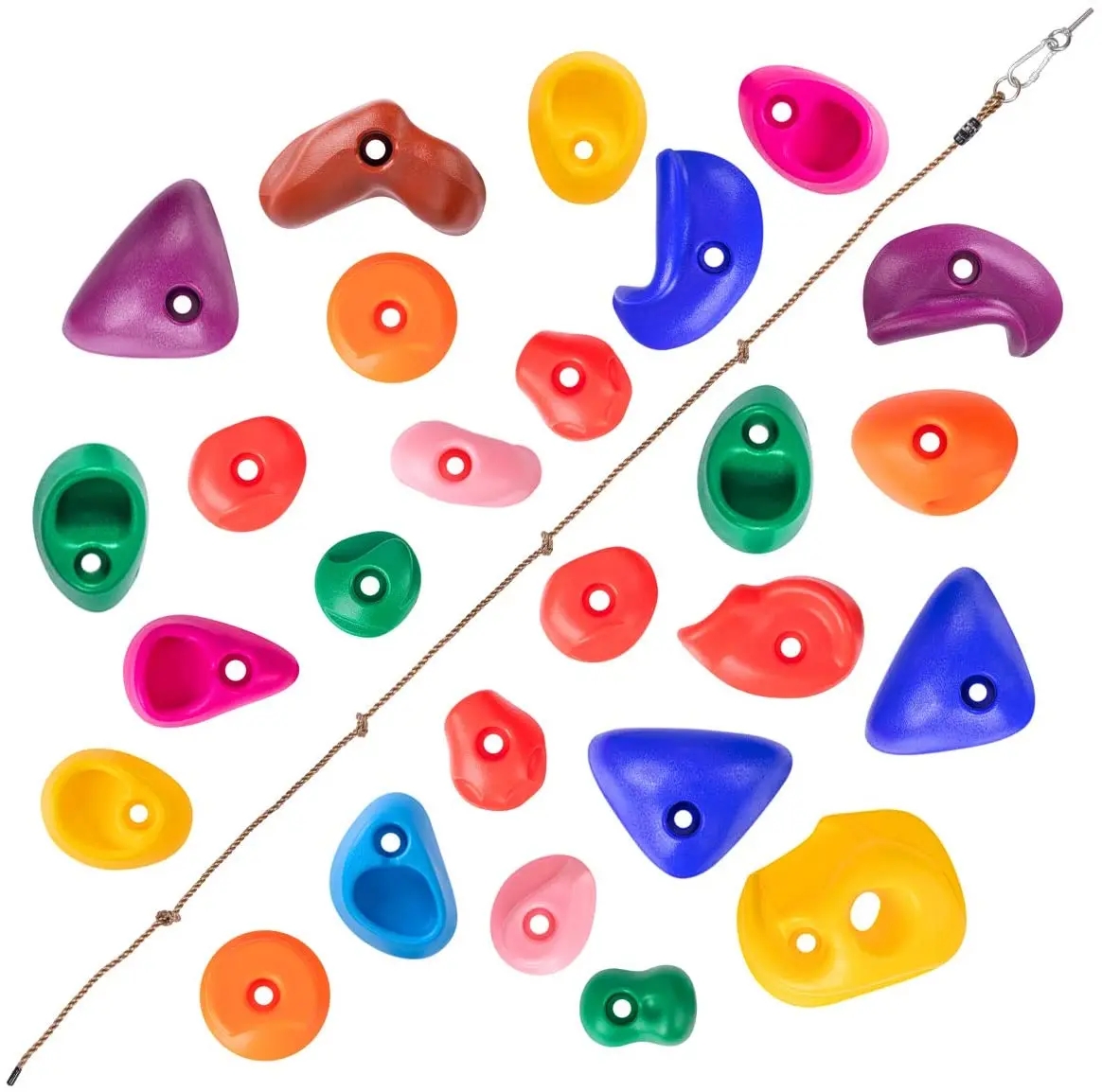 

Children's Outdoor Climbing Wall Stones Holds Plastic Textured Climbing Rock Holds Wall for Kids Multi Color Assorted Rock Climb