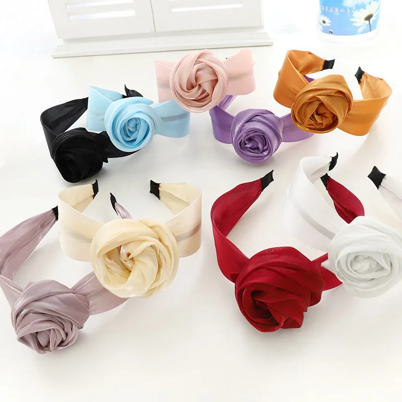 Women Headband Gauze Headdress Bright Silk Rose Flower Hair Band Solid Color Bezel Headwear Sweet Wide Headband Hair Accessories
Women Headband Gauze Headdress Bright Silk Rose Flower Hair Band Solid Color Bezel Headwear Sweet Wide Headband Hair Accessories