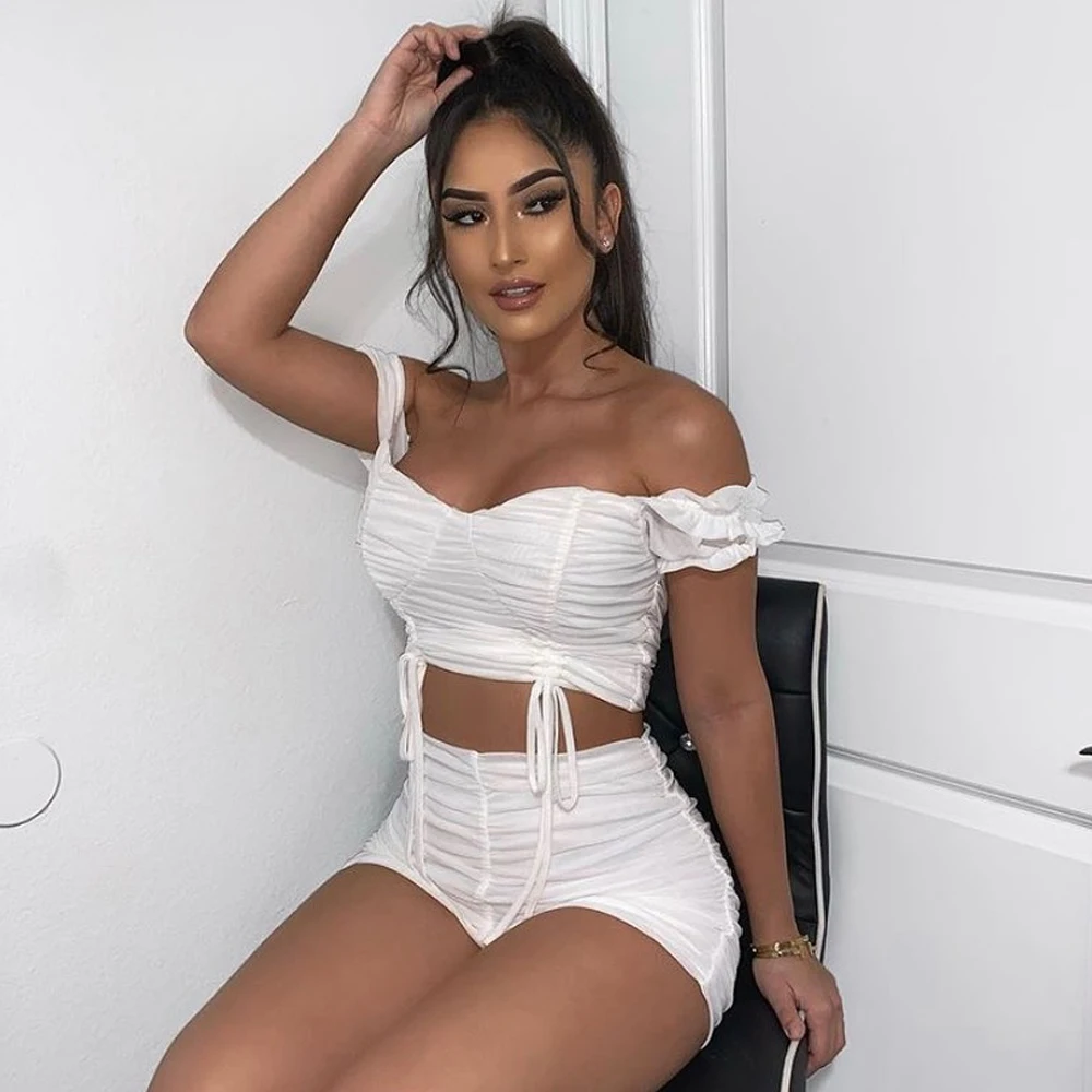 Adyce 2021 New Summer Women White Lace 2 Two Pieces Sets Sexy Off Shoulder Short Sleeve Tops & Shorts Casual Club Party Sets
Adyce 2021 New Summer Women White Lace 2 Two Pieces Sets Sexy Off Shoulder Short Sleeve Tops & Shorts Casual Club Party Sets
