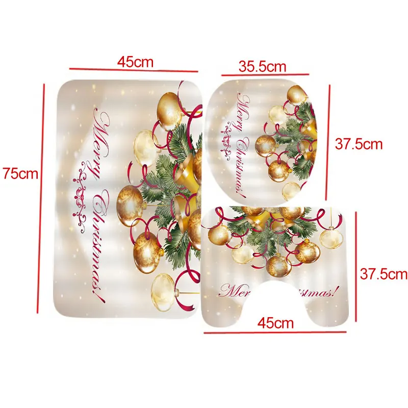 4Pcs Modern Bathroom Christmas Shower Curtain Mat Set Toilet Cover 180X180CM Shower Curtain Toilet Seat Covers Home Decor
4Pcs Modern Bathroom Christmas Shower Curtain Mat Set Toilet Cover 180X180CM Shower Curtain Toilet Seat Covers Home Decor
