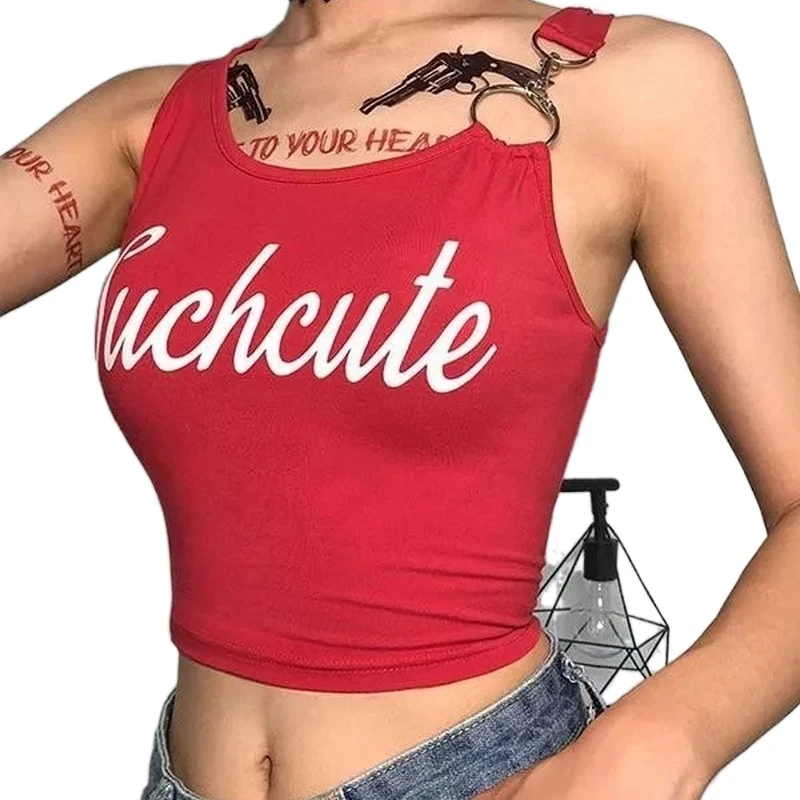 Women Clothes Summer Fashion Thin Short O-neck Sexy Navel Vest Metal Ring Joint Tank Ladies Cool Girl Tops A48
Women Clothes Summer Fashion Thin Short O-neck Sexy Navel Vest Metal Ring Joint Tank Ladies Cool Girl Tops A48