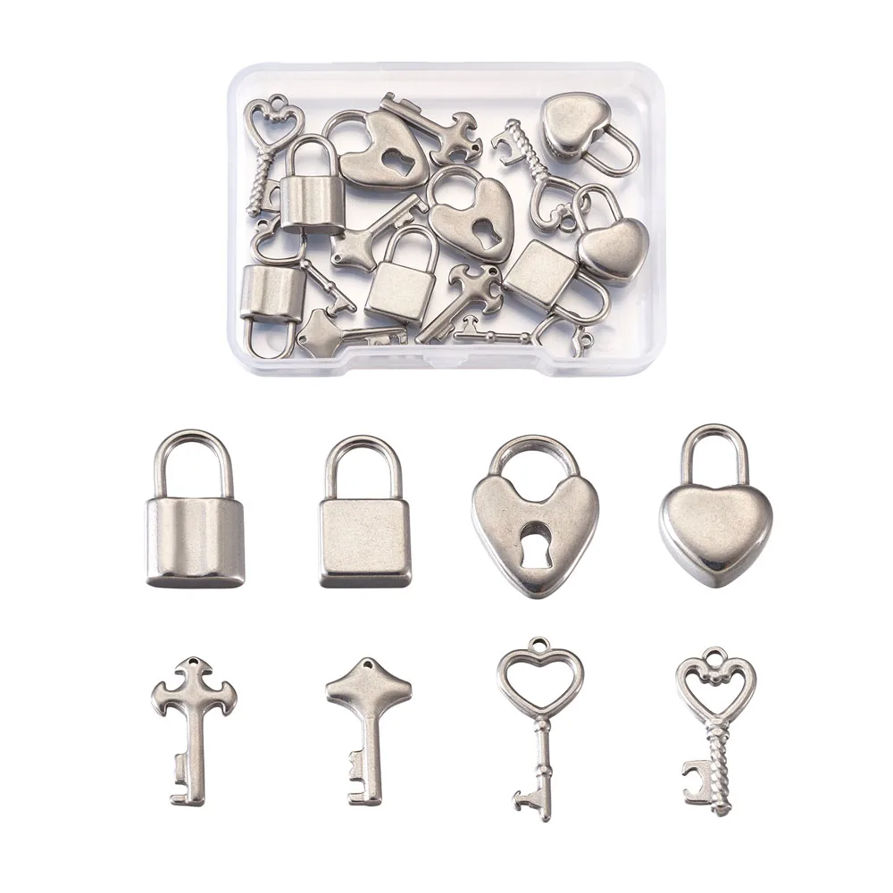 24Pcs Stainless Steel Key Lock Charms Couple Lover Pendants For Hip Hop Necklace Bracelet DIY Jewelry Making Accessories
24Pcs Stainless Steel Key Lock Charms Couple Lover Pendants For Hip Hop Necklace Bracelet DIY Jewelry Making Accessories