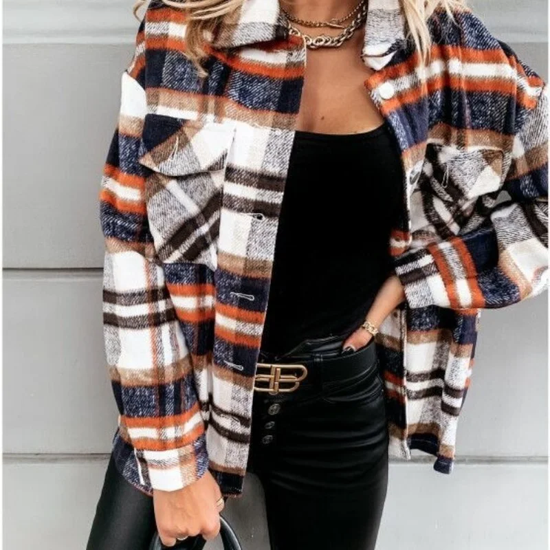 New Internet Celebrity Spring and Autumn European and American Long Sleeve Large Pocket Loose Women Plaid Shirt Mid-Length Coat
New Internet Celebrity Spring and Autumn European and American Long Sleeve Large Pocket Loose Women Plaid Shirt Mid-Length Coat