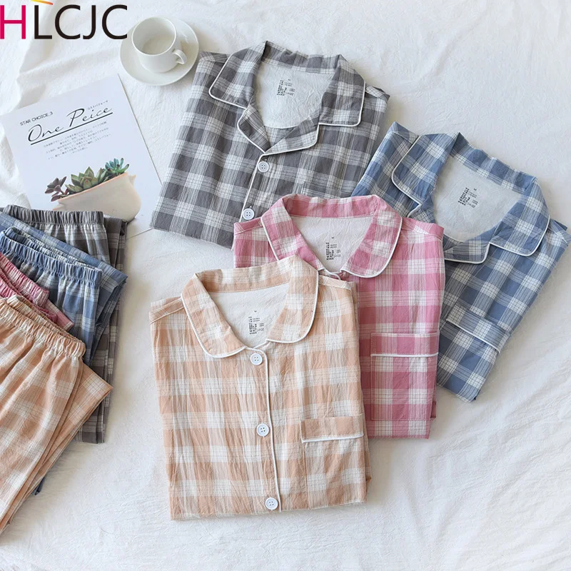New Spring and Autumn Washable Cotton Couple Plaid Pajamas Soft Men Long-sleeve Simple Home Service Women Pyjamas Two Piece Set
New Spring and Autumn Washable Cotton Couple Plaid Pajamas Soft Men Long-sleeve Simple Home Service Women Pyjamas Two Piece Set