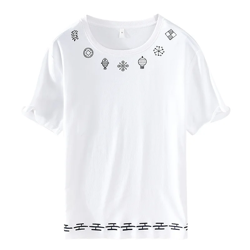 8078 Chinese Style Men's Linen T-Shirts Personalize Embroidery Wild Handsome Thin O-Neck Casual Simple Sport Youth Slim Top Tees
8078 Chinese Style Men's Linen T-Shirts Personalize Embroidery Wild Handsome Thin O-Neck Casual Simple Sport Youth Slim Top Tees