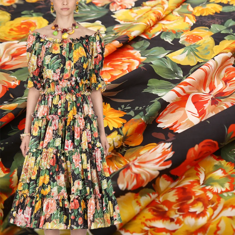 Italian Luxury Brand 100% Flower Printed Cotton Fabric for Dress DIY Fabric Wholesale Cloth Per Sewing Material
Italian Luxury Brand 100% Flower Printed Cotton Fabric for Dress DIY Fabric Wholesale Cloth Per Sewing Material