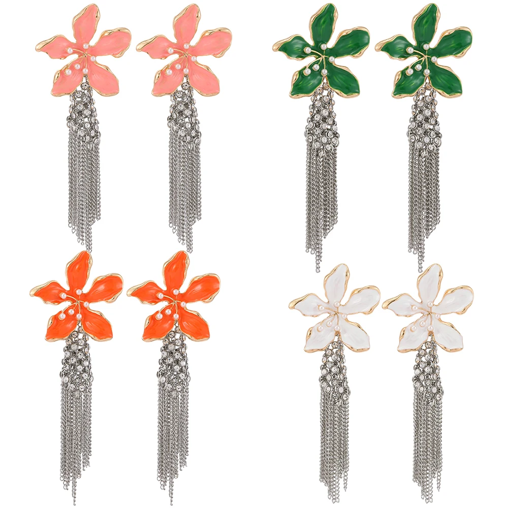 Ztech New Design Long Link Tassel Earrings Women korean Cute Elegant Flower With Imitation pearl Designer Jewelry Bijoux Femme
Ztech New Design Long Link Tassel Earrings Women korean Cute Elegant Flower With Imitation pearl Designer Jewelry Bijoux Femme