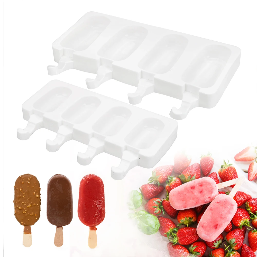 4 Cavity DIY Ice Cream Mold Tools Ice Cube Silicone Thick Material Reusable Makers Freeze Pudding Mold Tray Popsicle Moulds
4 Cavity DIY Ice Cream Mold Tools Ice Cube Silicone Thick Material Reusable Makers Freeze Pudding Mold Tray Popsicle Moulds