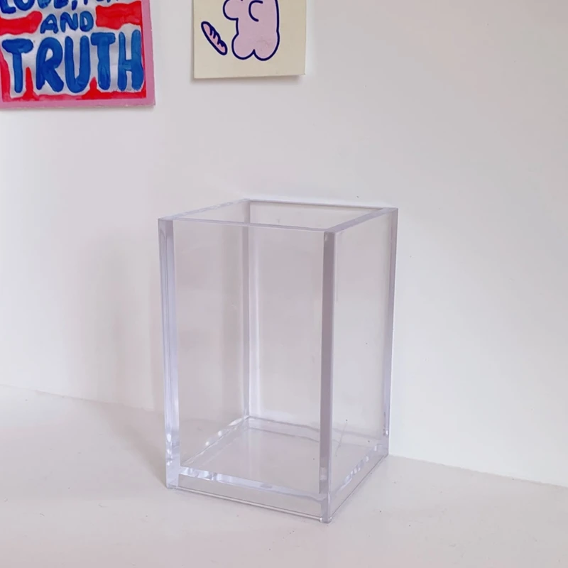 Decorative Transparent Acrylic Pen Holder Simple Makeup Tools Organizer Holder Box Clear Cube-like Pen Cup for students HCCY
Decorative Transparent Acrylic Pen Holder Simple Makeup Tools Organizer Holder Box Clear Cube-like Pen Cup for students HCCY