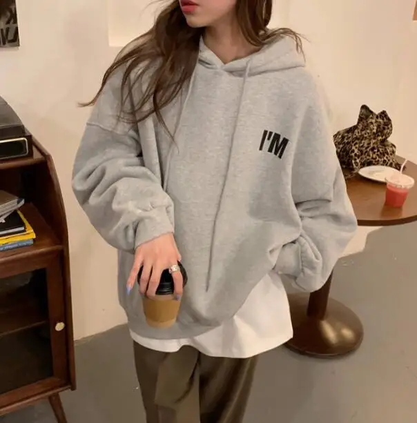 Hooded pullover sweater spring/winter 2021 new women's Korean version plus velvet thick warm loose top coat
Hooded pullover sweater spring/winter 2021 new women's Korean version plus velvet thick warm loose top coat