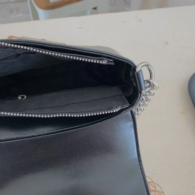 Модные женские сумки через плечо с широкой цепочкой маленькая сумка-мессенджер