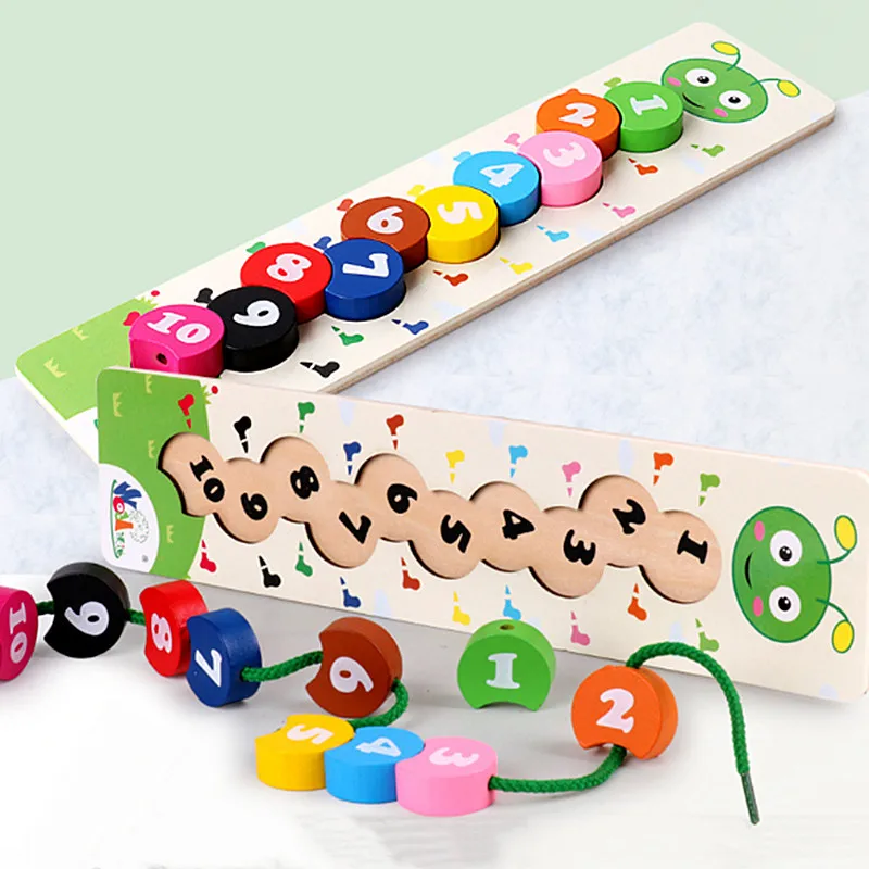 Kids Wooden Rainbow Blocks Rope Number Caterpillar Beads Game Puzzle Early Learning Parent-child Interactive Toys
Kids Wooden Rainbow Blocks Rope Number Caterpillar Beads Game Puzzle Early Learning Parent-child Interactive Toys