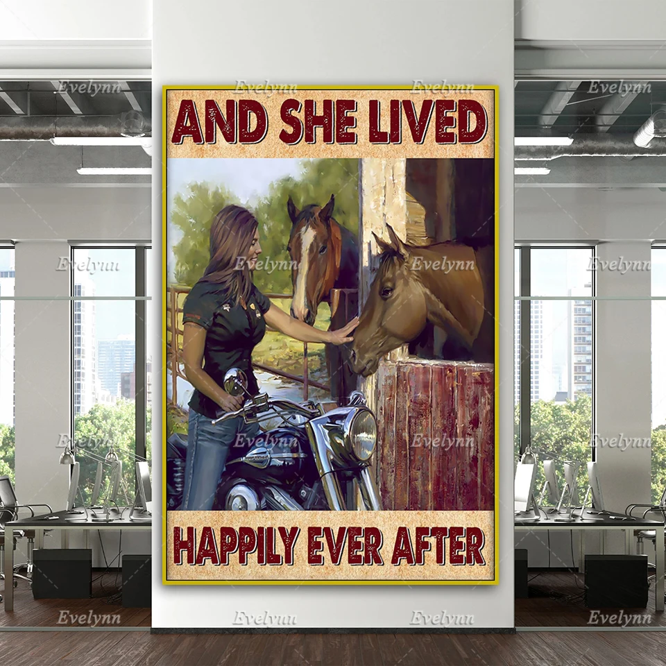 Motorcycle and Riding Horse Lovers And She Lived Happily Ever After Poster Home Decor Canvas Wall Art Prints Unique Gift
Motorcycle and Riding Horse Lovers And She Lived Happily Ever After Poster Home Decor Canvas Wall Art Prints Unique Gift