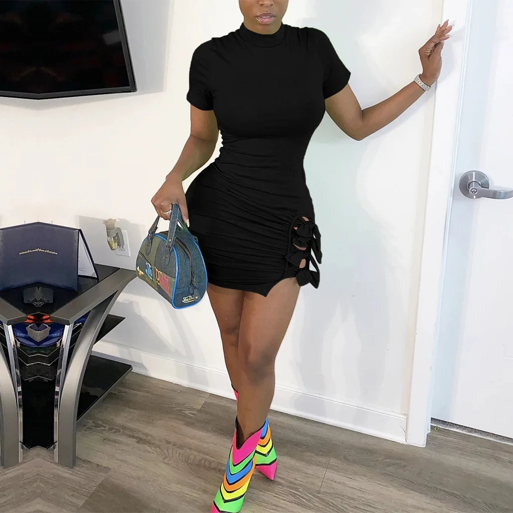 Solid Color Unilateral Bow High Neck Sexy Hollow Out Package Hip Dresses New Arrival Spring Summer 2021 Women Fashion Clubwears
Solid Color Unilateral Bow High Neck Sexy Hollow Out Package Hip Dresses New Arrival Spring Summer 2021 Women Fashion Clubwears